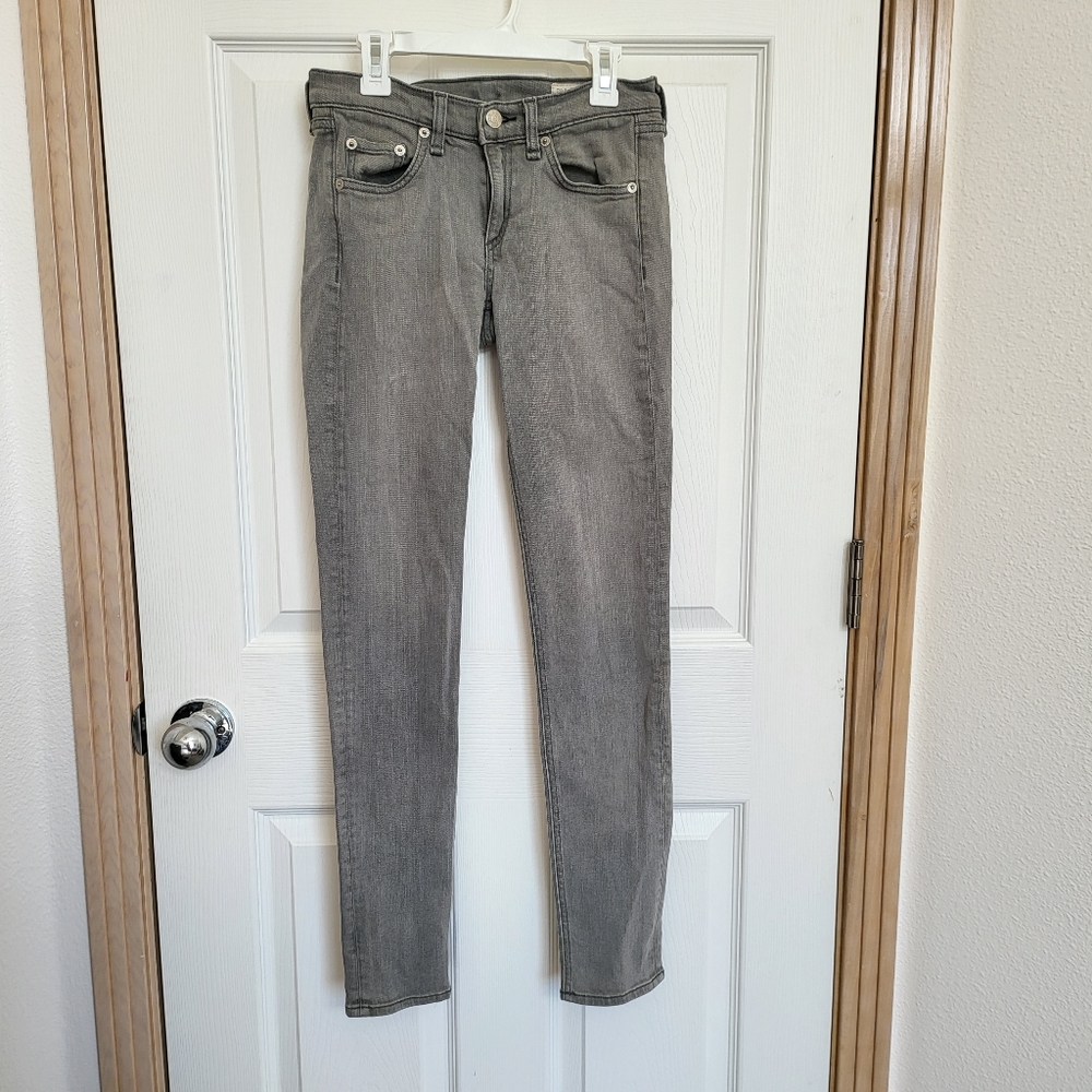 Rag & Bone Skinny Jeans Grey "Iron" Color Size 25